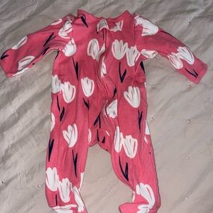 Pink floral onesie